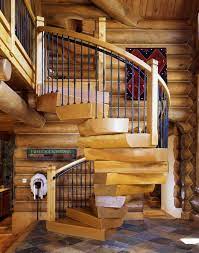 Log Spiral Stairs Log Homes Staircase Design Log Home Designs