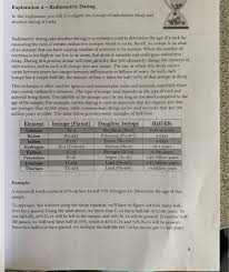 Radiometric dating, often called radioactive dating, is a technique used to determine the age of materials such as rocks. Solved Radiometric Dating Exploration 3 In This Explora Chegg Com