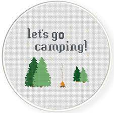 Original cross stitch pattern designs. Let S Go Camping Cross Stitch Pattern Cross Stitch Camping Cross Stitch Patterns Cross Stitch