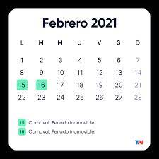 Aquí tenemos tres diseños del calendario del mes de febrero que están listos para imprimir desde. Feriados 2021 El Calendario Completo Tn