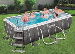 Bestway Pool Komplett Set 404 X 201 X 100 Cm Eckig Graue Rattanoptik Poolzweig E Shop