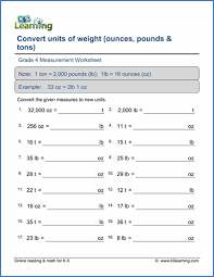 Grade 4 Measurement Worksheets Free Printable K5 Learning