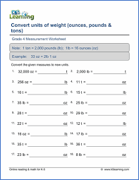 grade 4 measurement worksheets free printable k5 learning