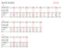 Ccm Skate Size Chart Width Sizing Guide For Aggressive Skates