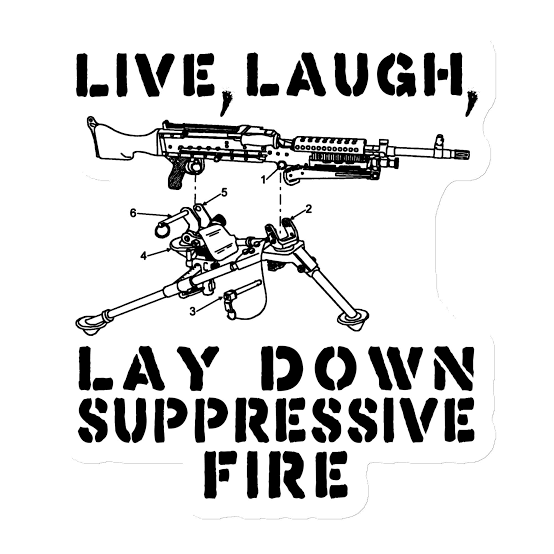 Live Laugh Lay Down Suppressive Fire - Machine Gun, Meme Magnet - Etsy