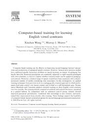Wang pos is on facebook. Pdf Computer Based Training For Learning English Vowel Contrasts