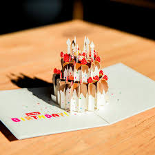 Write the main message on the front of the card. Lovcraft Birthday Cake 3d Popup Greeting Cards Handmade Birthday Celebration Cards For Best Friend Husband Wife Friends Brother Sister Kids Amazon In Office Products