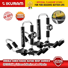 Double kayak roof rack | holds 2 kayaks. Ikuram 2 Bilateral Kayaks Roof Racks Carrier Canoe Ski Holder Folding Universal Ebay