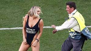 I thought that read champions league striker and found a whole new interest in women's football for a few seconds. Watch Female Streaker Disrupts Excites At Champions League Final Heavy Com