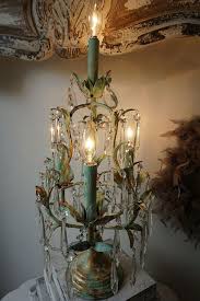 Mint Green Candelabra Table Lamp Shabby Cottage Chic Hand Painted Distressed Accent Lighting Ornate Cry Victorian Lampshades Shabby Cottage Shabby Chic Cottage