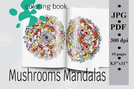 You can view a sample of the 460 coloring pages here Mushrooms Mandalas Coloring Page Pdf Grafico Por Sunnycoloring Creative Fabrica