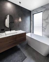 Black And Grey Bathroom Dark Dreamy Bathroom Designed By The Talented Bighouselittlehouse We Love How Meirblack Looks A Grey Bathrooms Designs Bathroom Design Grey Bathroom Tiles
