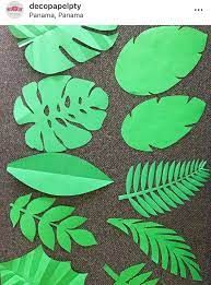 Incluso dejarlas sobre la mesa. Hojas Para Flores De Papel Guirnalda De Hojas Decoraciones De Fiesta Tropical Decoracion De Flores De Papel
