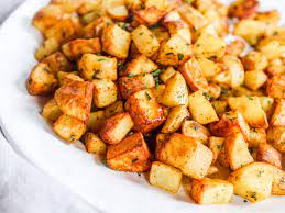 Easy Diced Air Fryer Potatoes Recipe Potato Recipes Side Dishes Air Fryer Cooking Times Easy Potato Recipes