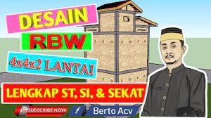 Bentuk struktur adalah persegi panjang dengan panjang arah x = 16m dan panjang arah y = 13,5m. Desain Rumah Walet Rbw 8x8 4 Lantai Youtube