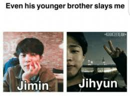 In my opinion, rosã© and jimin could be siblings. 25 Best Doorknob Memes Younger Brother Memes Scaling Memes