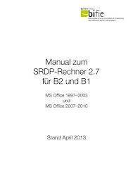 Special rate disability pension (srdp) under mrca is an ongoing payment that can be made to a former member in lieu of incapacity payments. Manual Zum Srdp Rechner 2 7 Fa R B2 Und B1 Bifie