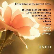 We'll be friend 'til we're old and senile. Friendship Is The Purest Love Happiness Osho Friendship Day Quotes Happy Friendship Day
