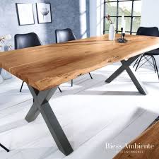 Massiver Baumstamm Tisch Mammut Nature 180cm Akazie Massivholz 3 5cm Dicke Platte In 2020 Baumstamm Tisch Esstisch Industrial Haus Deko