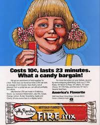 Candy from childhood memories, lit and recalled