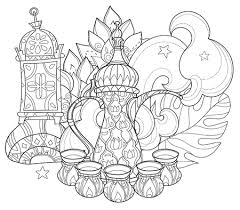 Ce coloriage magique mélange des additions et des soustractions simples. Arabe Dalla Cafetiere Avec Des Tasses Carte De Voeux Ou D Invitation Adultes Ou Enfants Magiques Coloration Anti Stress Book Zen Art Tire Par La Main Clip Art Libres De Droits Vecteurs Et Illustration
