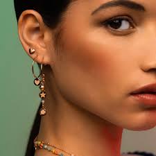 Collana Tennis Argento 925 Orecchini A Cerchio Dextera, Design Asimmetrico,  Anello Concatenato Bianchi Placcato Rodio Swarovski 5671807 El Hope