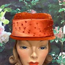 Vintage BLACK Hat/taffeta/satin