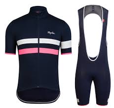 2017 Rapha Brevet Blue Pink Cycling Jersey And Bib Shorts