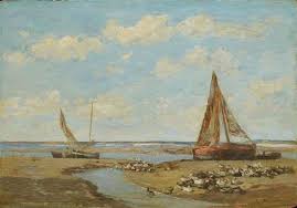 Environs D Honfleur Maree Basse 1854 By Eugene Louis Boudin Oil On Canvas 25 9 X 37 6 Cm 10 X 14 In Signed Access Mor Painting Eugene Boudin Art