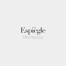 Espiegle Both Feminine And Masculine Mischievous ɛs Pjɛɡl French Words With Meaning French Phrases French Words