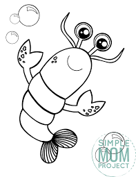 You can of course recognize them by the scissors. Free Printable Lobster Coloring Page Simple Mom Project