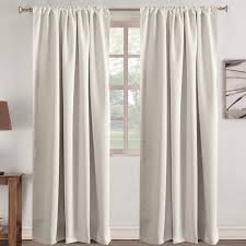 Click the image for larger image size and more details. Buy Window Treatments Drapes Room Darkening Curtain Panels Back Tab Rod Pocket Curtain Panels For Living Room Thermal Insulated Noise Reducing Window Curtain 52 Wide X 96 Long Creambeige 2 Panels Online In