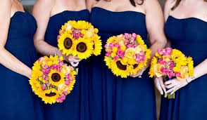 Color For Bridesmaids Dresses To Go With Sunflower Bridal Bouquet Bridesmaids Sunflowers Sunflower Bridal Bouquet Sunflower Wedding Sunflower Themed Wedding