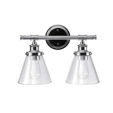 Shop vanity lights and bathroom vanity lights at the lighting outlet in sydney's eastern suburbs. Vanity Lights Globe Electric 51444 Parker 2 Light Vanity Light Oil Rubbed Bronze With Clear Glass Shades Lighting Ceiling Fans