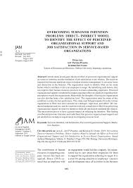 Finance 01 mengenal manajemen keuangan. Pdf Overcoming Turnover Intention Problems Direct Indirect Model To Identify The Effect Of Perceived Organizational Support And Job Satisfaction In Service Based Organizations