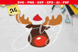 Download Christmas Moose Santa Hat Svg Graphic By Novart Creative Fabrica PSD Mockup Templates