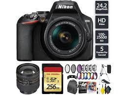 What memory cards can you use on a nikon d3500? Nikon D3500 Dslr Camera With 18 55mm Lens 256gb Memory Card Nikon 24 85mm Lens Zoom Combo Intl Model Newegg Com