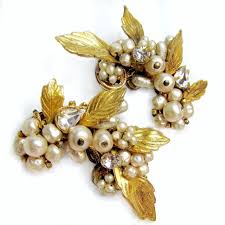 demarios fabulous climber earrings baroque glass pearls rhinestones gilded brass beading jewelery crystal stud earrings geode earrings