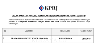 Kumpulan prasarana rakyat johor (malaysian). Kumpulan Prasarana Rakyat Johor Sdn Bhd Kerja Kosong Kerajaan
