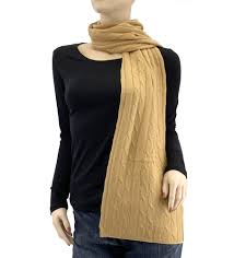 Buy eleanor blanket scarf, oversized winter scarf, floral scarf (ivory): Pure Cashmere Cable Knit Scarf Camel