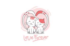 Cat with toy heart isolated on a white background. Hand Draw Valentine S Day Cat Couple Graphic By Si Jalembe Creative Fabrica