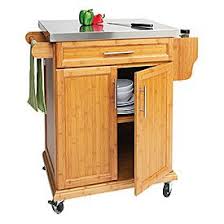 Features bowery hill stainless steel kitchen cart in natural bowery hill kitchen carts natural new transitional wrought ironthe freedom to conduct food / beverage preparation anywhere. Bamboo 2 Door Stainless Steel Top Kitchen Cart Big Lots In 2021 Kitchen Cart Kitchen Tops Stainless Steel Kitchen Cart