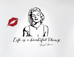 Premium quality svg cut files for your design needs. Life Is A Beautiful Thing Marilyn Monroe Wall Decal Quote With Silhouette And Lips 1238 Innovativestencils