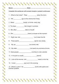 Present Simple Present Continuous тест с ответами 6 класс Present Simple And Present Continuous Interactive And Downloadable Worksheet Check Your Answ Simple Present Tense Present Continuous Worksheet English Lessons