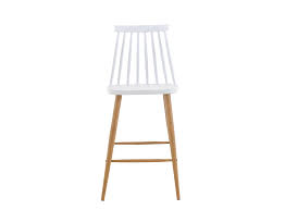 Tabouret De Bar Coque En Polypropylene Coloris Blanc Pietement En Acier Finition Decor Coloris Bois Haute Tabouret De Bar Blanc Chaises Blanches Meuble Fly