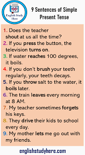 I (come) to class every day. 9 Sentences Of Simple Present Tense English Study Here