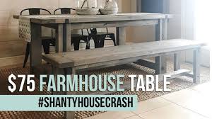 After building a dining table for our breakfast area, i've built and created plans for a diy dining table bench with curved legs. Industrial Farmhouse Bench Shantyhousecrash Youtube
