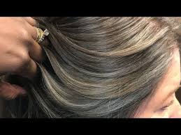 Grey Blending Highlights Baby Lights To Blend Grey New Growth Youtube Blending Gray Hair Gray Hair Growing Out Gray Hair Highlights