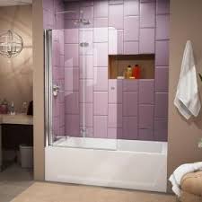 Dreamline Aqua Fold 36 In X 58 In Frameless Hinged Tub Door In Chrome Shdr 3636580 01 The Home Depot Tub Doors Bathtub Doors Tub Shower Doors