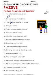 English Grammar Grammar Error Correction Passive Www Allthingsgrammar Com Passive Html English Grammar Quiz English Grammar English Grammar Worksheets